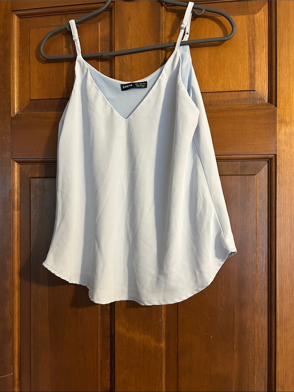 SHEIN Pale Blue V-Neck Spaghetti Strap Camisole